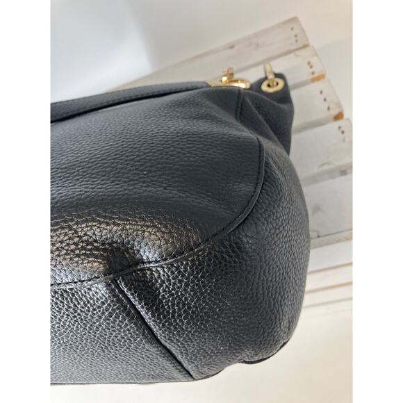 MICHAEL KORS, LARGE BLACK PEBBLED LEATHER HANDBAG - Picture 13 of 16